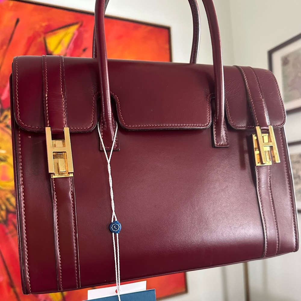Hermes vintage rouge H drag bag 30
